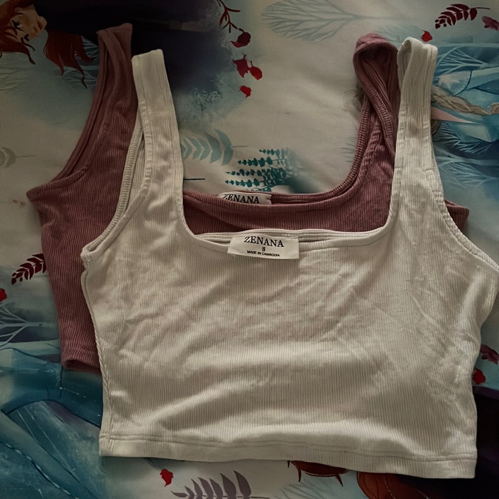 Square neck tank crop tops (2)